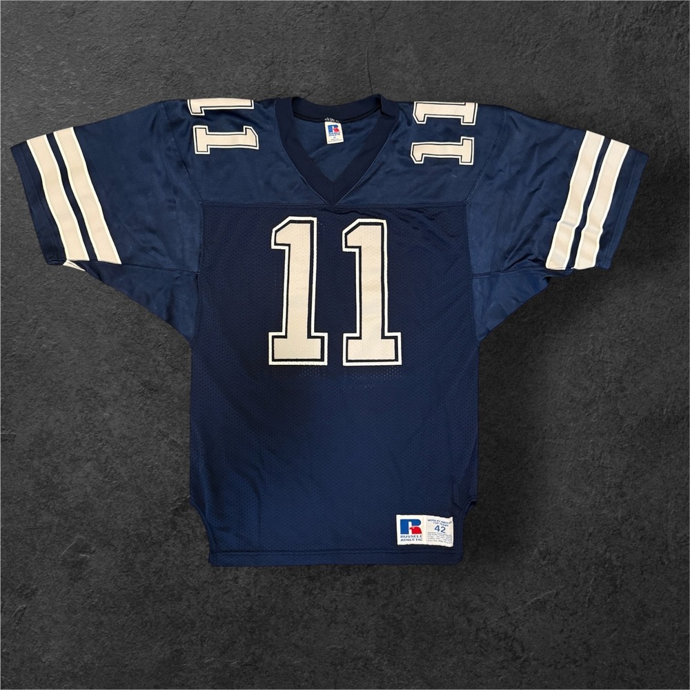 VTG Cowboys Russell Athletic Navy Blue Football Jersey Number 11 Mens Size 42